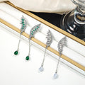 Luxury Micro Pave Zircon Wing Tassel Drop Earrings With Gold Alloy Chain And Crystal Teardrop Earrings view 2