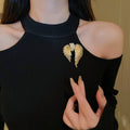 Rhinestone Angel Wing Alloy Brooch, Light Luxury Fashion Pin For Blazers And Coats view 3
