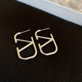 Silver Tone Metal Geometric Tassel Drop Earrings Minimalist Fashion Statement Ear Jewelry view 4