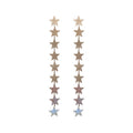 Silver Tone Metal Geometric Tassel Drop Earrings Minimalist Fashion Statement Ear Jewelry view 5