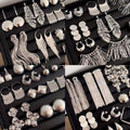Silver Tone Metal Geometric Tassel Drop Earrings Minimalist Fashion Statement Ear Jewelry view 1
