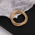 European American Statement Winding Line Elastic Bangle Punk Cross Layered Metal Bracelet view 3