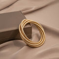 European American Statement Winding Line Elastic Bangle Punk Cross Layered Metal Bracelet view 1