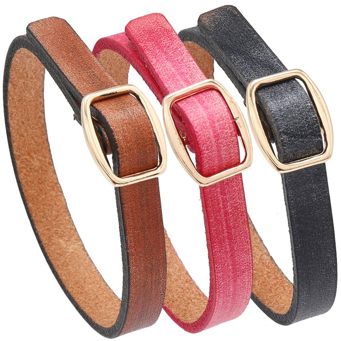 Vintage Distressed Cowhide Leather Bracelet Blank DIY Engravable Cuff Bangle For Men And Women