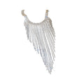 Luxury Copper Rhinestone Long Tassel Necklace Geometric Statement Choker For Women view 5