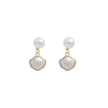 Elegant Geometric Round Oval Heart Faux Pearl Alloy Two-Way Stud Drop Women's Fashion Earrings view 5