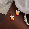 Creative Easter Egg Earrings With Cartoon Enamel Bunny Colorblock Patchwork Drop Earrings For Women view 3