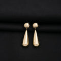 Elegant Luxury Gold Alloy Geometric Round Teardrop Oval Smooth Metal Statement Drop Earrings view 2