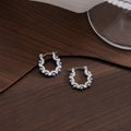 Elegant Korean Silver Alloy U-Shaped Hoop Pearl And Rhinestone Lightweight Luxury Women's Earrings view 4