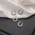 Elegant Korean Silver Alloy U-Shaped Hoop Pearl And Rhinestone Lightweight Luxury Women's Earrings view 1