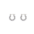 Elegant Korean Silver Alloy U-Shaped Hoop Pearl And Rhinestone Lightweight Luxury Women's Earrings view 5