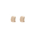 Luxury Gold Alloy C-Shaped Ribbed Wrinkle Chunky Geometric Minimalist Statement Stud Earrings view 5