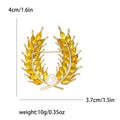 Alloy Pearl Wheat Brooch Pin With Crystal Anti Exposure Decoration view 6