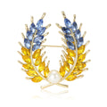 Alloy Pearl Wheat Brooch Pin With Crystal Anti Exposure Decoration view 5