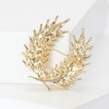 Alloy Pearl Wheat Brooch Pin With Crystal Anti Exposure Decoration view 3