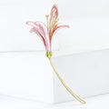 Copper Lily Flower Brooch Pin For Women's Suits And Dresses view 2