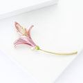 Copper Lily Flower Brooch Pin For Women's Suits And Dresses view 4