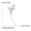 Copper Lily Flower Brooch Pin For Women's Suits And Dresses view 5