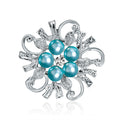 Gold Tone Silver Tone Flower Pearl Look Three Designs Metal Brooch Pin view 2