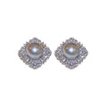 French Light Luxury Rhinestone Butterfly Faux Pearl Double Sided Stud Earrings For Women view 5