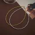 Minimalist Wave Texture Collarbone Necklace Real Gold Plated Niche Versatile Choker Gift view 1