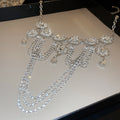 Rhinestone Alloy Multi Layer Tassel Geometric Necklace Vintage Court Style Luxury Choker view 2
