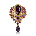 Black Gold Tone Flower Crystal Eleven Designs Metal Brooch Pin view 5
