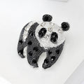 Alloy Enamel Rhinestone Panda Brooch Pin For Cute Accessories view 2