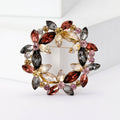 Metal Alloy Crystal Wreath Brooch Pin For Shawls And Coats view 4