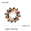 Metal Alloy Crystal Wreath Brooch Pin For Shawls And Coats view 6