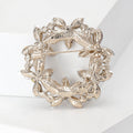 Metal Alloy Crystal Wreath Brooch Pin For Shawls And Coats view 3
