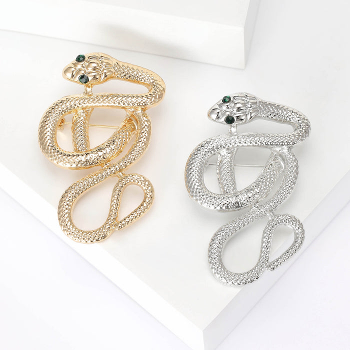 Alloy Long Snake Brooch Pin For Coat And Suit Accessories