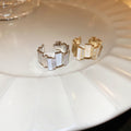 Gold Plated Irregular Zircon Geometric Open Ring For Women view 4