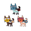 Alloy Enamel Cat Brooch With Glasses For Suit Decoration view 5