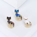 Alloy Enamel Cat Brooch Cartoon Lapel Pin For Unisex Suits view 2