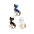 Alloy Enamel Cat Brooch Cartoon Lapel Pin For Unisex Suits view 5