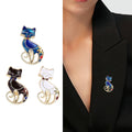 Alloy Enamel Cat Brooch Cartoon Lapel Pin For Unisex Suits view 4