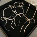 Minimalist Metal Bow Snake Chain Necklace Geometric Cold Style Clavicle Jewelry view 4