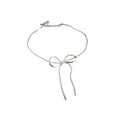 Minimalist Metal Bow Snake Chain Necklace Geometric Cold Style Clavicle Jewelry view 5