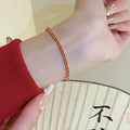 Gold Plated Letter Handmade Braided Red Rope Bracelet New Chinese Style Festive Jewelry view 2
