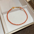 Gold Plated Letter Handmade Braided Red Rope Bracelet New Chinese Style Festive Jewelry view 1