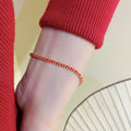 Gold Plated Letter Handmade Braided Red Rope Bracelet New Chinese Style Festive Jewelry view 4