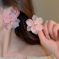 Acrylic Flower Petal Geometric Stud Earrings Fashion OL Sweet Statement Ear Jewelry view 4