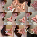 Alloy White Enamel Flower Geometric Heart Stud Earrings Korean Minimalist Sweet Fashion Jewelry view 4
