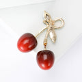 Alloy Enamel Cherry Brooch For Creative Fruit Fashion Decoration view 3