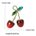 Alloy Enamel Cherry Brooch For Creative Fruit Fashion Decoration view 4