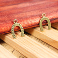 Antique Finish Good Luck Horseshoe Metal Charm Component view 1