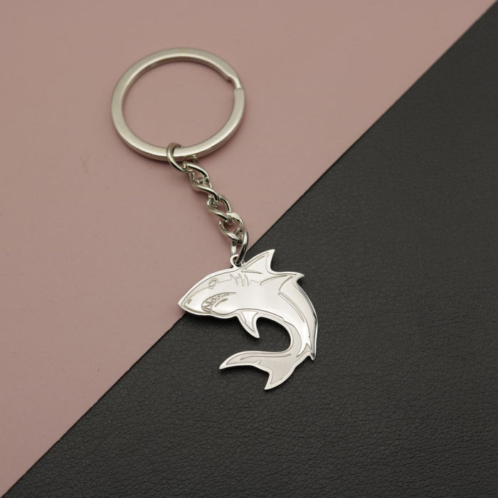 Metal Shark Keychain Bag Charm Gift