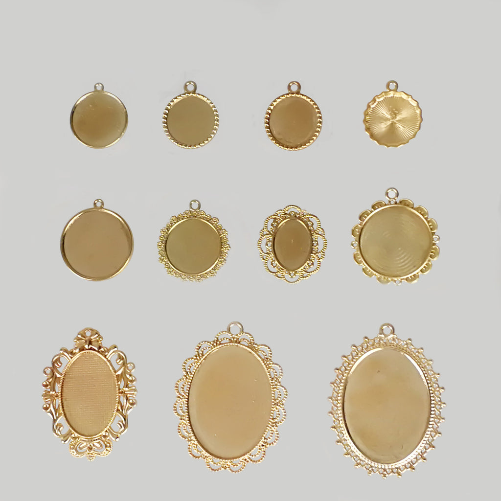 Alloy Gem Pendant Settings for DIY Jewelry Making