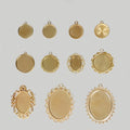 Gold Tone Cabochon Bezel Pendant Assortment in Ten Designs view 3